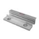 Neutral aluminium vice jaws set 120 mm grooved with neodymium magnets